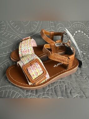 Carters Toddler Girls Brown/Multi Isa Sandals NWT Size 7 toddler
